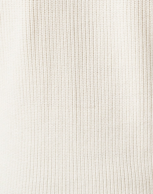 Luxurious White Cotton - Cashmere Blend Cable - Knit Cardigan
