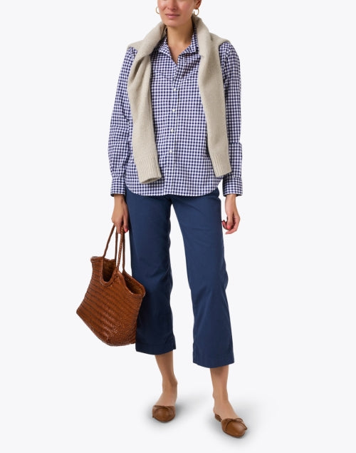 Westport Lightweight Stretch Navy Cotton Cropped Chino Pant