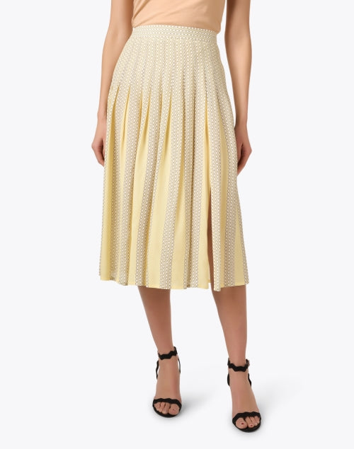 Stylish Yellow Printed Women's Midi Skirt