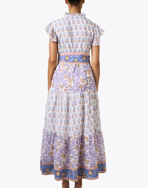 Stylish White Dress with Multiple Prints