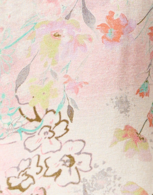 Elegant White Cashmere Silk Sweater with Floral Prints