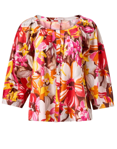 Zoe Relaxed Fit Multi Floral Print 100% Cotton Women's Top