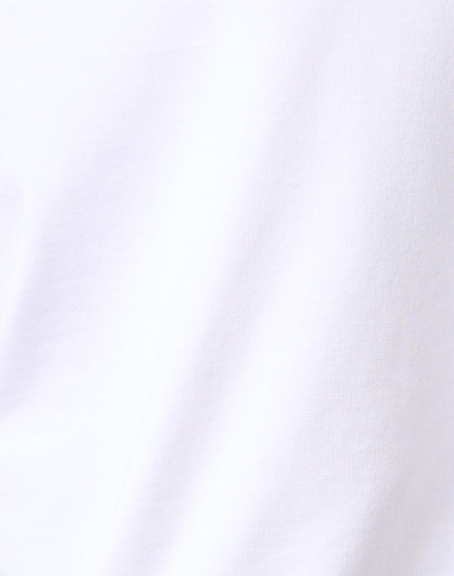 Elegant White Pima Cotton Long Sleeve Mock Neck Top