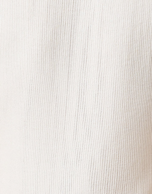Stylish White Ribbed Knit Top with Classic Cap Sleeves
