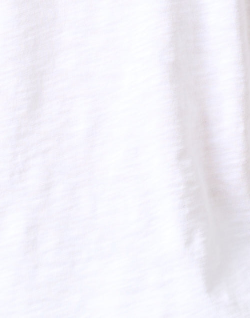 Stylish Women's White 100% Cotton Top with Ruched Elbow-Length Sleeves