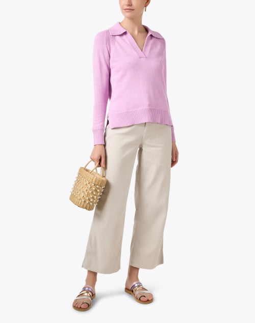 Frank & Eileen's Wexford Beige Cotton-Linen Blend Straight Leg Pants