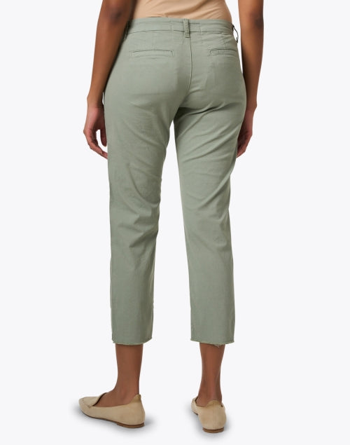 Stylish Wicklow Sage Green Cotton Chino Cropped Pants for All-Day Comfort