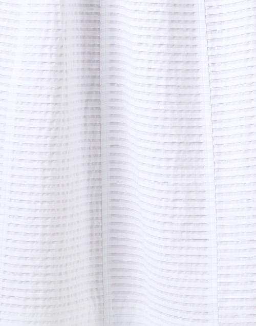 Stylish White Textured Elastic-Waist A-Line Cotton Midi Skirt