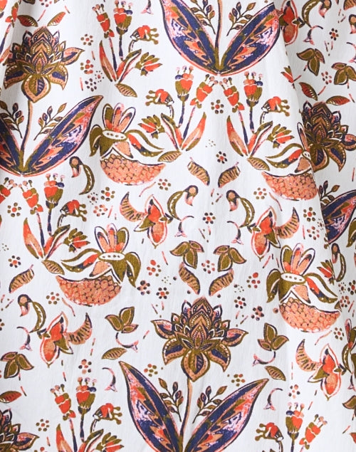 Stylish White Dress with Multiple Prints