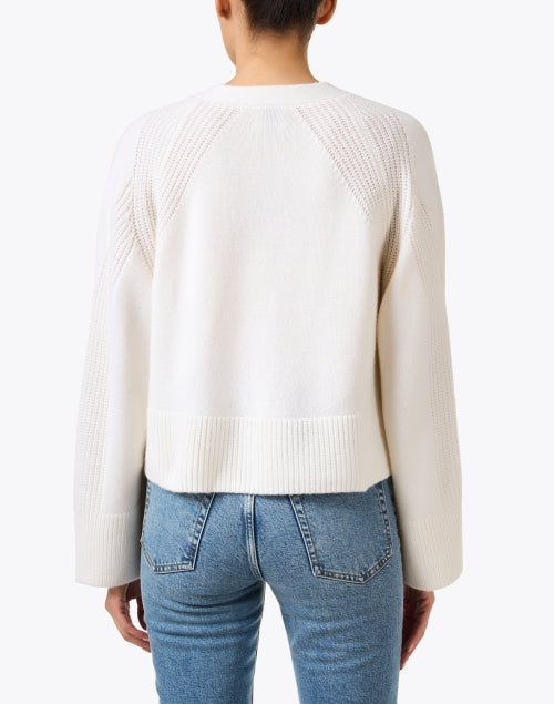 Stylish All - Season White Wool and Cashmere Blend Cardigan for Women's Fashion