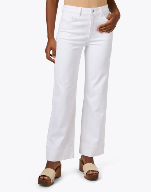 Seasonal Stretch White Wide Leg Ankle-Length Jeans