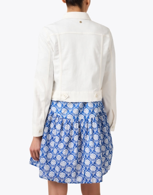 Marc Cain's Stylish Stretch White Cropped Denim Jacket for Versatile Layering