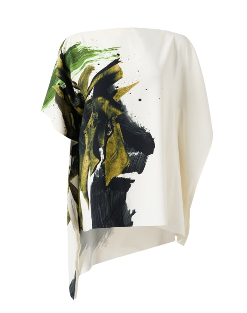 Stylish White Multi - Patterned Women's Fashion Top