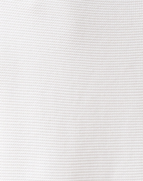 Stylish White Cotton Garter Stitch Mock Neck Long Sleeve Sweater