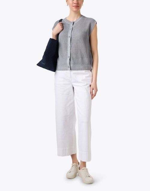 Stretchy White Wide-Leg Ankle-Fit Jeans for Versatile Styling