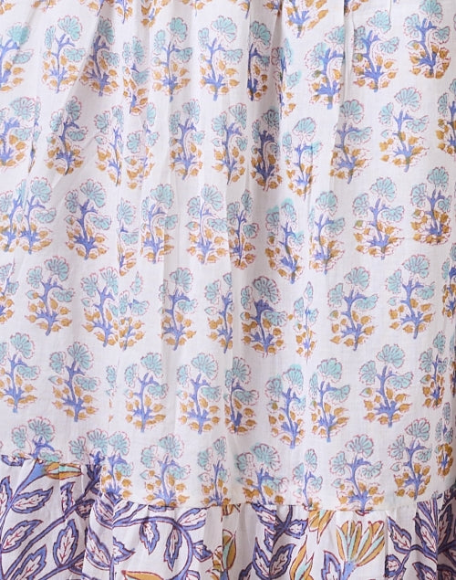 Stylish White Dress with Multiple Prints
