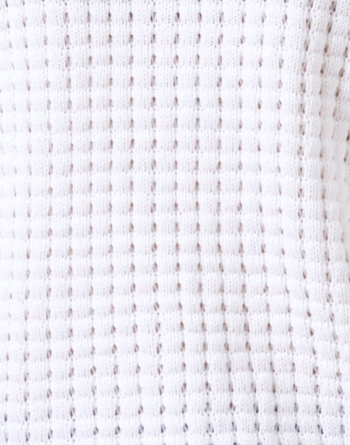 New Season 100% White Cotton Textured Knit Cardigan