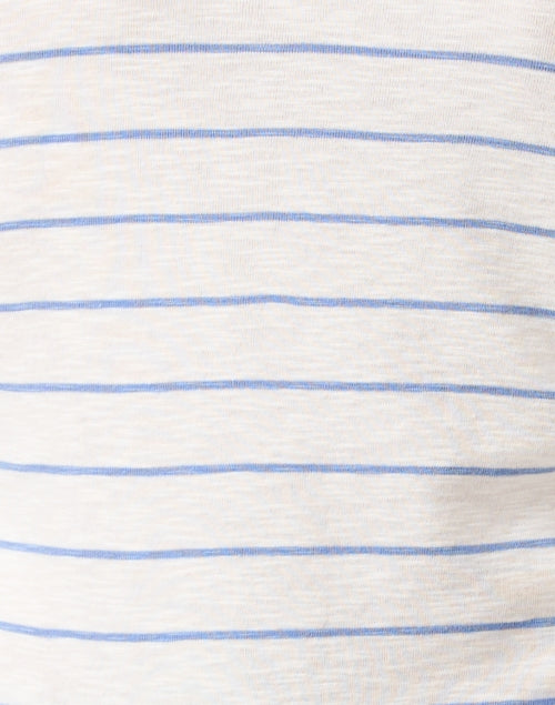 Stylish White Top with Blue Stripes for Slim Stretch Fit