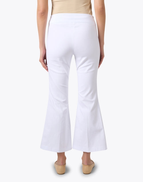 Stretchy Pull-On Flared White Crop Pants for All-Day Comfort