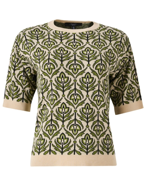 Zufolo Green Floral Patterned Knitted Women's Casual Top from Weekend Max Mara