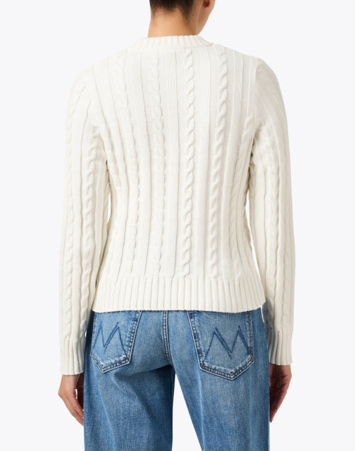 Stylish White Cotton Cable Knit Sweater for a Timeless Wardrobe Addition