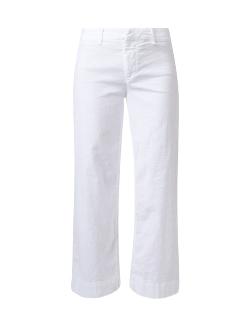 Frank & Eileen Wexford White Women's Straight-Leg Cotton-Linen Blend Dress Pants