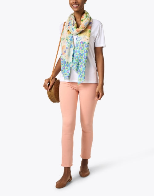 Soft and Lightweight White Cotton V-Neck Women's Top for Casual Outings