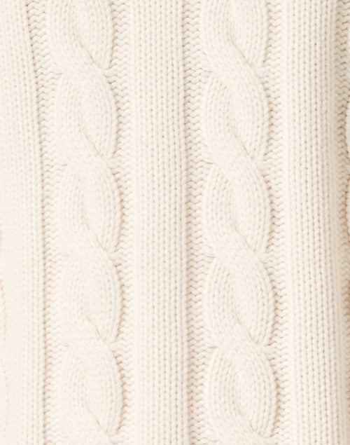 Stylish Women's White Double Breasted Wool and Cashmere Blend Cardigan