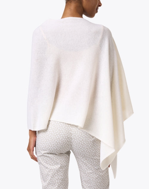 Lightweight White Cashmere Ruana Poncho for Cool Weather