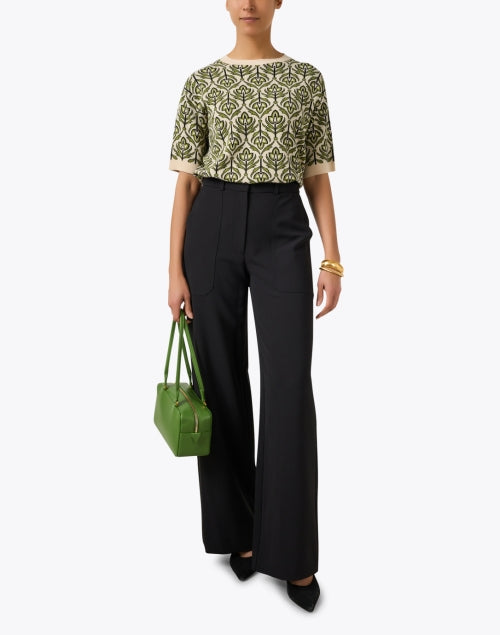 Zufolo Green Floral Patterned Knitted Women's Casual Top from Weekend Max Mara