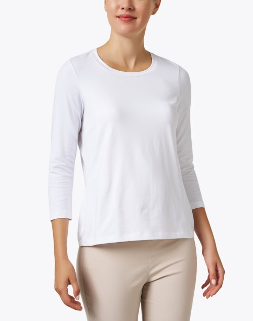 Women's Relaxed-Fit White Peruvian Pima Cotton Casual Top