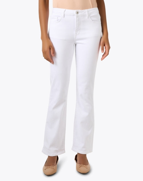 Stylish White Straight-Leg Denim Jeans for Fashionable Women