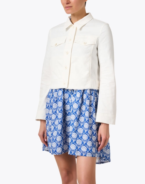 Marc Cain's Stylish Stretch White Cropped Denim Jacket for Versatile Layering
