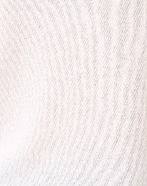 Ladies' Short - Sleeved Pure White Cashmere Knit Sweater