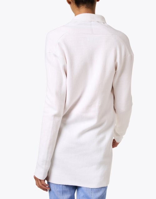 Luxurious White Cotton Cashmere Blend Travel Coat for Effortless Trips
