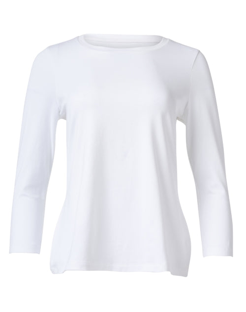 Women's Relaxed-Fit White Peruvian Pima Cotton Casual Top