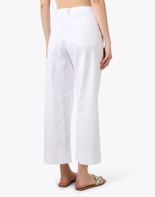 Stretchy White Wide-Leg Ankle-Fit Jeans for Versatile Styling