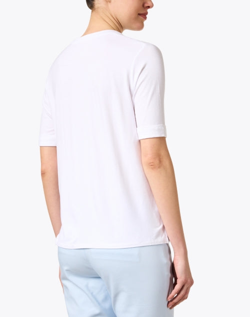 Luxurious White Henley Top with Soft Touch Fabric