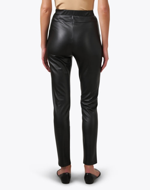 Stylish Zefir Black Faux Leather Casual Tapered Leg Pants