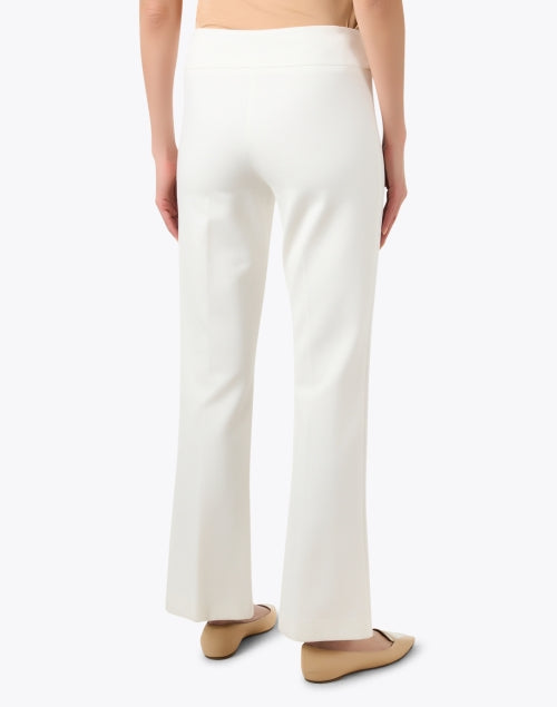 Premium White Ponte Stretch Flare Leg Women's Dress Pants