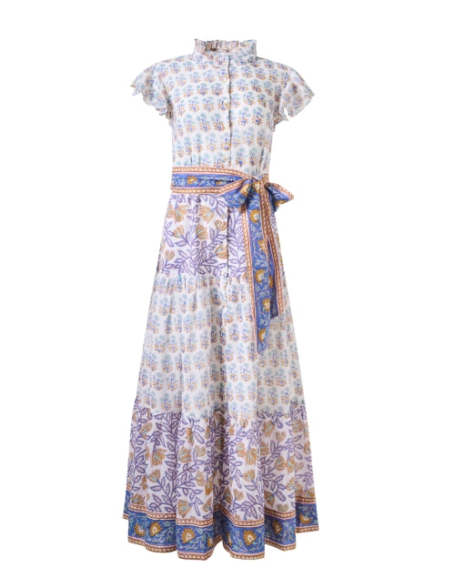 Stylish White Dress with Multiple Prints