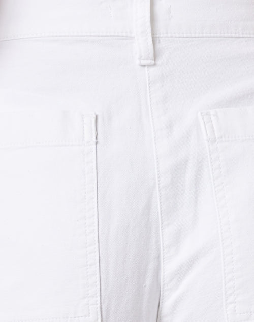 Eileen Fisher Women's White Stretch Wide Leg Ankle-Fit Pants
