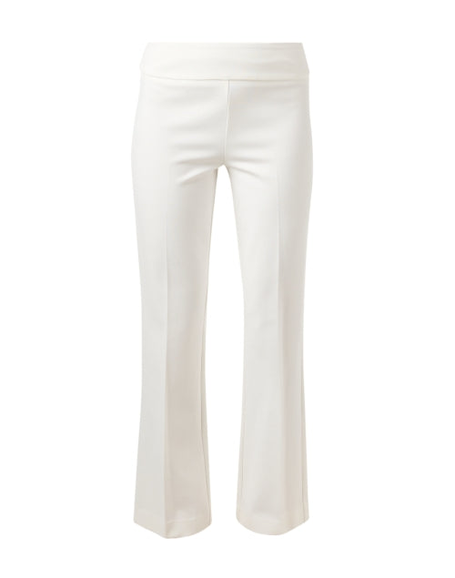 Premium White Ponte Stretch Flare Leg Women's Dress Pants