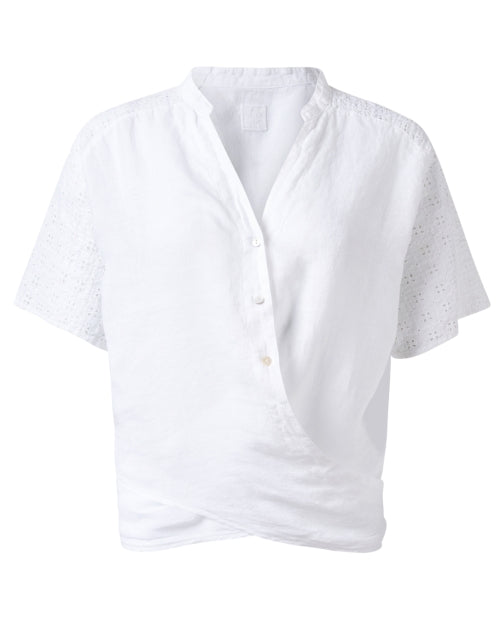 Elegant White Linen Women's Blouse for a Relaxed Style