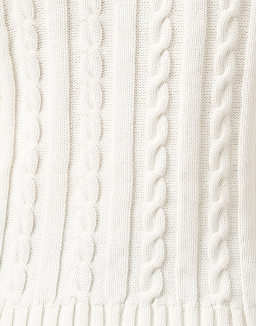 Stylish White Cotton Cable Knit Sweater for a Timeless Wardrobe Addition
