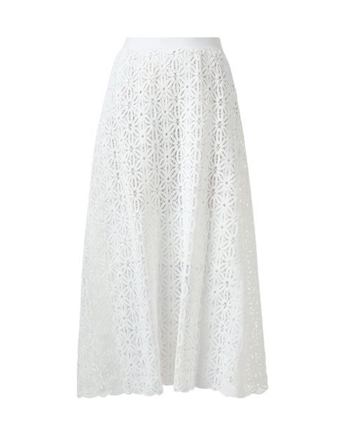 Stylish Women's White Lace Midi Skirt for Fashion - Forward Ladies