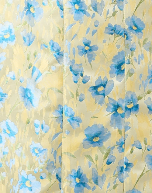 Stylish Yellow and Blue Floral Print Sheath Dress