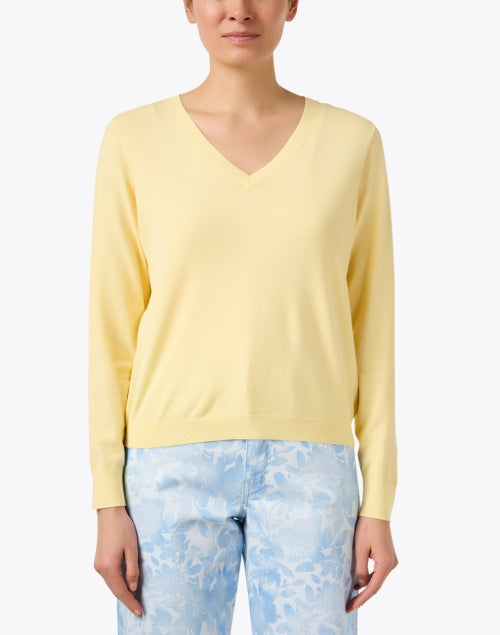 Sunny Yellow Lightweight V-Neck Knit Sweater