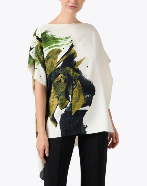 Stylish White Multi - Patterned Women's Fashion Top