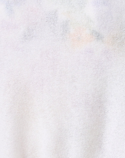 Lightweight White Cashmere Wrap with Feminine Ruffle Trim